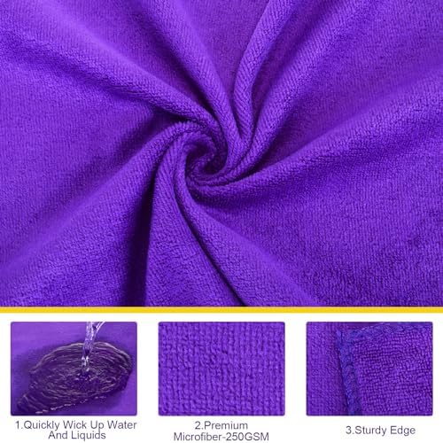 Nuenen Car Microfiber Clean Cloths, 16 x 16 Inch - Image 2