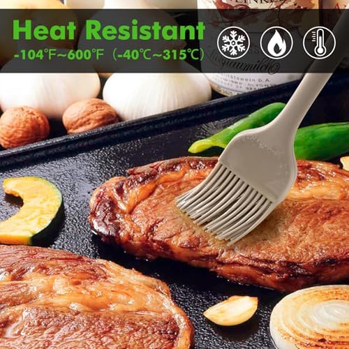 HOTEC 600°F Heat Resistant Silicone Basting &Pastry Brushes, Khaki 2 - Image 4