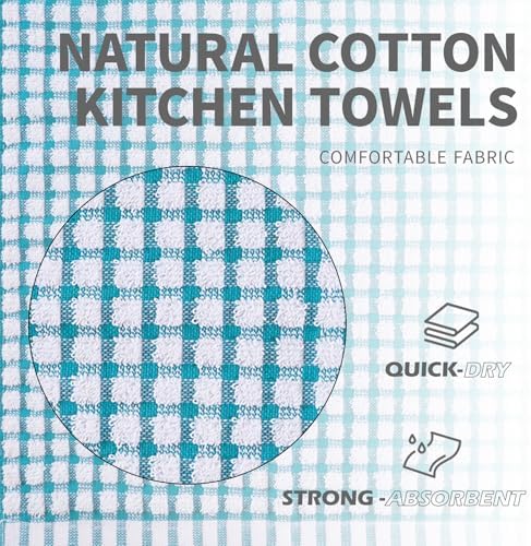 Oeleky Cotton Kitchen Towels 8 Pack, 15x26 Checkered Dish Towels - Image 6