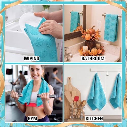 Mindsoft 2 Pcs Fall Hand Towels 3D Pumpkin Jacquard - Image 6