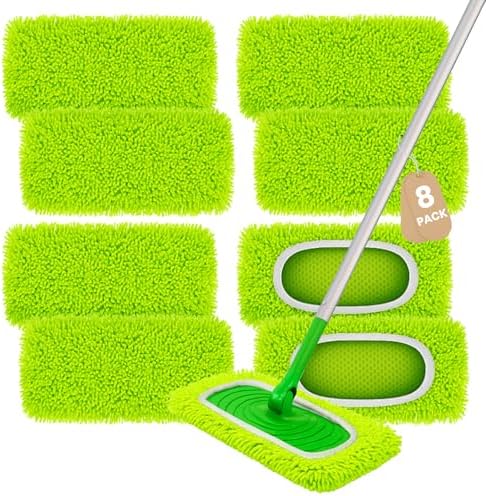 8 Pack Chenille Mop Refill Pads, Reusable Microfiber Mop Pads by Unknown