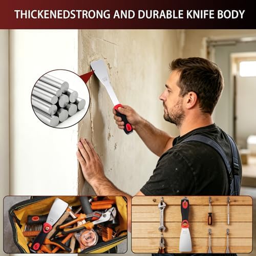 JL&LOVE Stainless Steel Putty Knife Scraper Set, Caulk & Paint Removal - Image 4