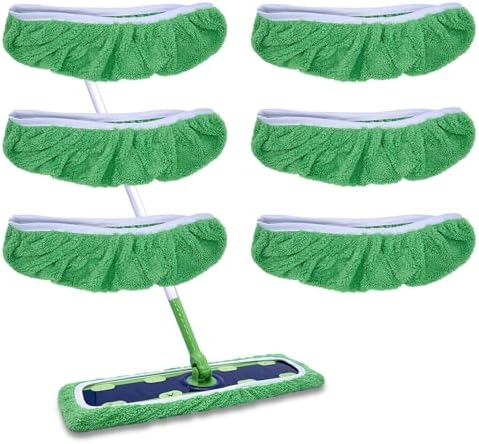 6 Pack XL Microfiber Mop Pads Compatible by RuannoClean