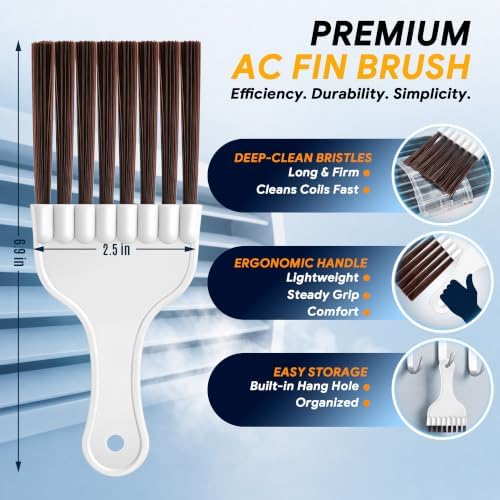 4 Piece AC Fin Comb Kit, Air Conditioner Coil Cleaner Brush Set, HVAC Tools - Image 5