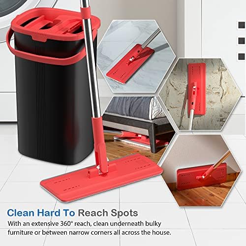Tethys Flat Floor Mop and Bucket Set - Image 5