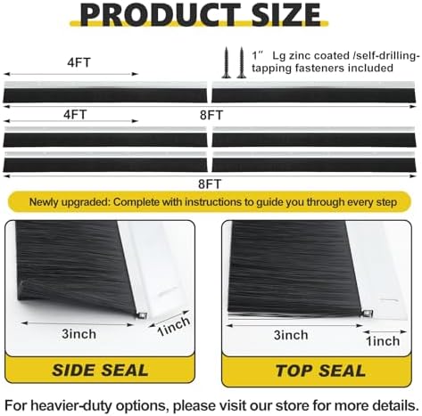 DoubleFill 8x8ft Garage Brush Seal Kit - Image 2