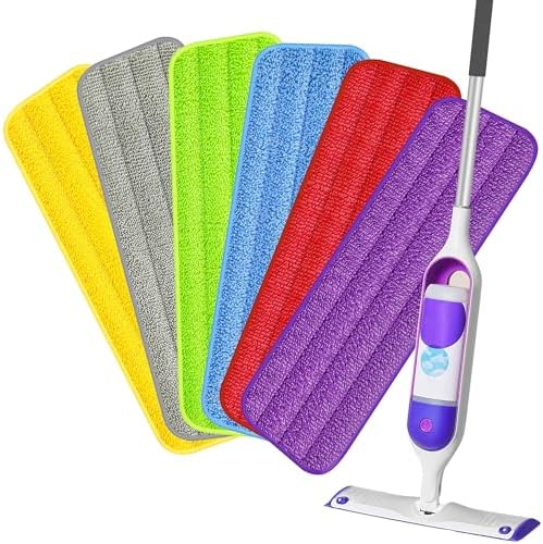 HOMTOYOU Reusable Mop Pads for Swiffer PowerMop: 6 Pack Microfiber Refills by HOMTOYOU