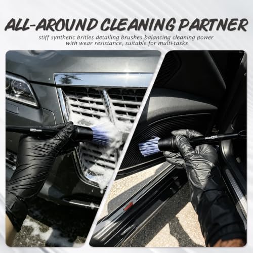 8PCS Car Detailing Brush Set, Mixed Bristles Soft Detail Brushes - Image 4
