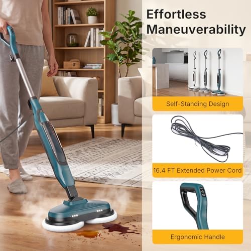 NEWBULIG Scrubbing Steam Mop, Spin Steam Mops - Image 6