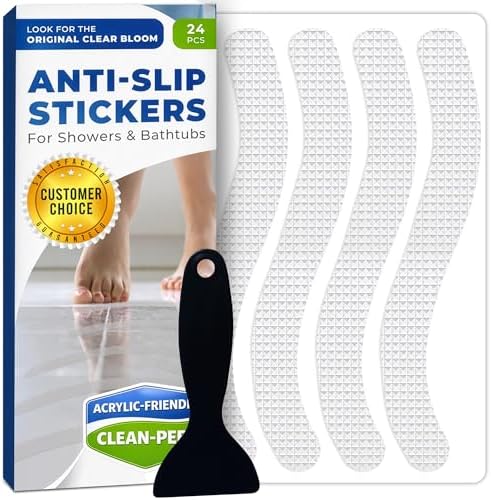 Clear Bloom Anti-Slip Shower Stickers, Non-Slip Bathtub Floor Grip, 24 Pack by ClearBloom