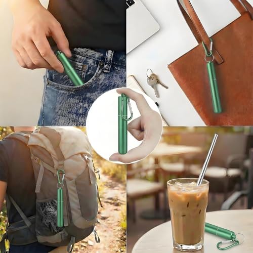 Collapsible Metal Straws, Travel Drinking Straws - Image 4
