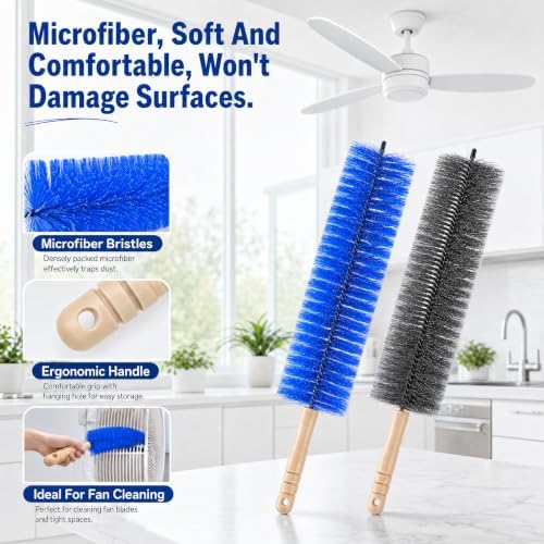 Fan Cleaning Brush, 2 Pack Bendable Microfiber Duster - Image 7