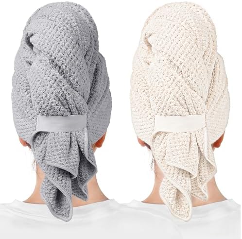 ROLSHOL 2-Pack Large Microfiber Hair Towel Wraps by ROLSHOL