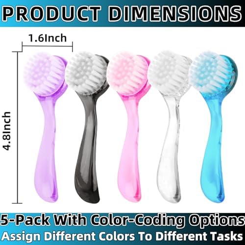 Soft Nail Dust Cleaning Brush 5Pcs Handle Grip Fingernail Brush Nail Dust Brush - Image 2