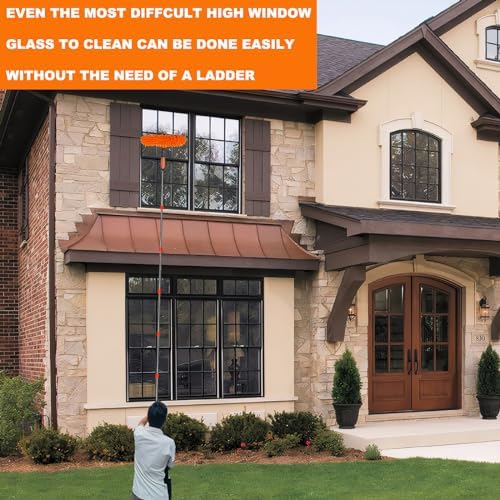 Tonmp 20+ Feet Reach 2 in 1 Window Washing Squeegee & Duster - Image 5
