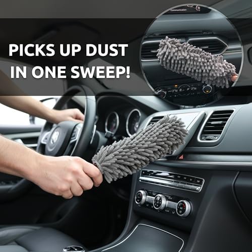 TAKAVU Car Duster Interior, 360° Microfiber Fingers, Lint & Scratch Free - Image 6