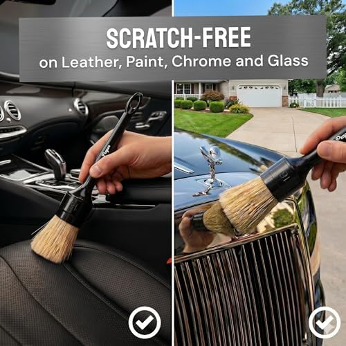 Car Detailing Brush Set for Interior or Exterior | 3-Pack | Ultra Soft Boars - Image 3