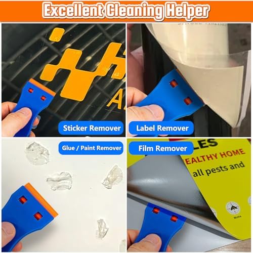 Plastic Razor Blade Scraper, Cleaning Scrapers Remover Storage - Image 2