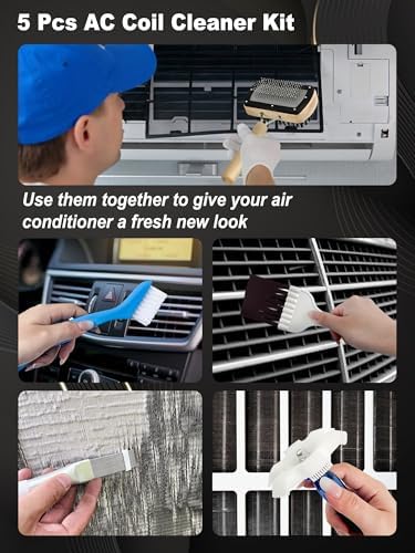 5 Pcs AC Coil Cleaner Set, Plastic Air Conditioner Fin Comb, Stainless Fin - Image 3
