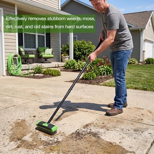 3 in 1 Scrub Brush with Long Handle – Your All-Purpose Deck Brush, Weeding Tool - Image 3