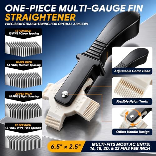 4 Piece AC Fin Comb Kit, Air Conditioner Coil Cleaner Brush Set, HVAC Tools - Image 3