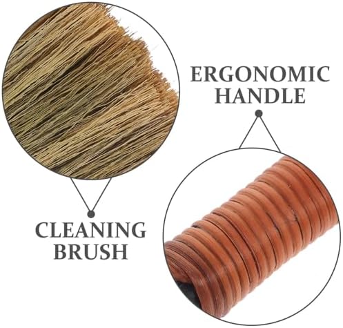 Soft-Haired Mini Broom 12.20 Inch Short Handle Tabletop Dust Sweeper - Image 2