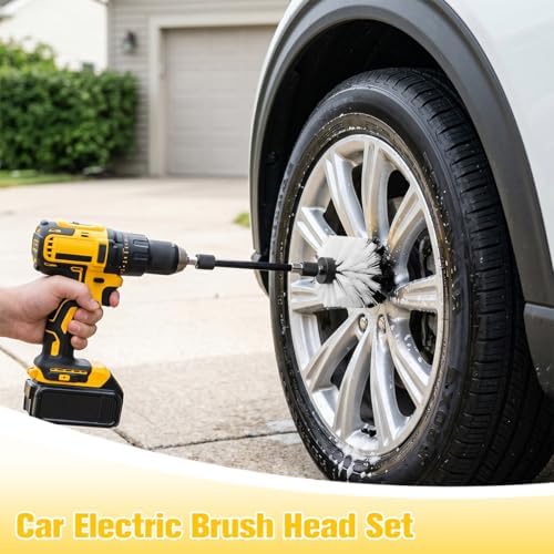 4PCS Car Drill Brush Attachment Set, Vehicle Power Scrub Drill Cleaning Brush - Image 4