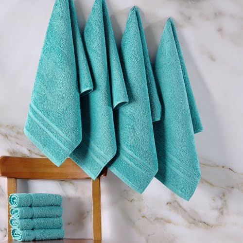 Hawmam Linen Hand Towels for Bathroom, Turkish Cotton, 4 Pack - Image 2
