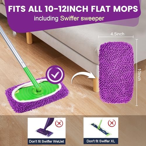 6Pcs Reusable Microfiber Mop Pads Compatible - Image 2