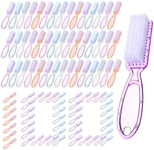 100 Pcs Nail Scrub Brushes Bulk Set, 5 Assorted Colors Handle Grip Nail Brushes by Unknown