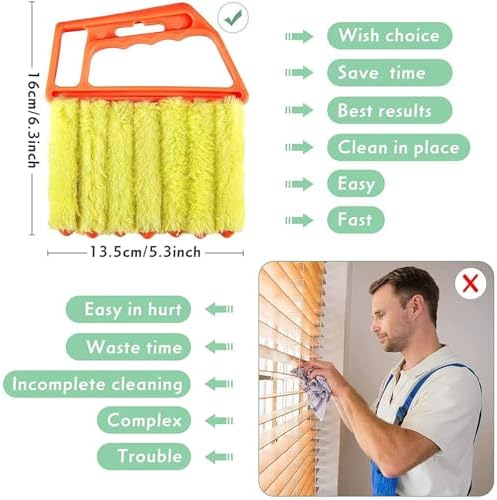 Shutter Brush, Window Blinds Cleaning Brush, Microfiber Duster Tool - Image 5