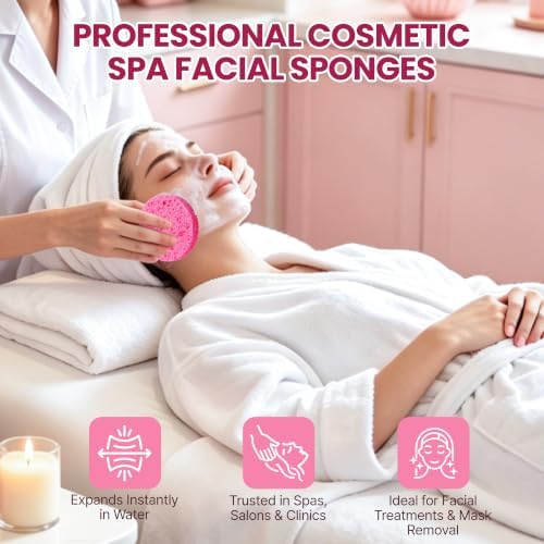 80 Count Compressed Facial Sponges 100% Natural Cellulose Eco-Friendly Makeup - Image 5
