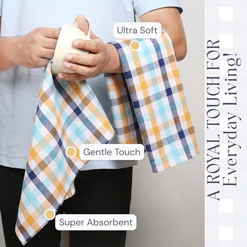 Check Dish Towels 4 Pack, Absorbent Hand Towels - Image 5