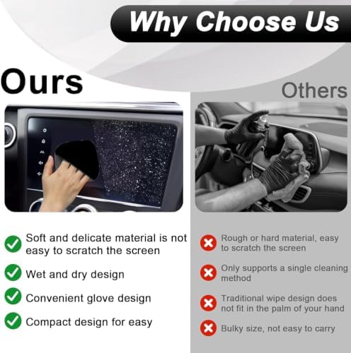 BFXM 2PCS Car Screen Cleaner, 4.1''×4.1'' Black Microfiber Dashboard Wipes - Image 4
