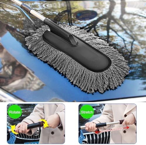 2 PCS Microfiber Car Duster, Scratch Free Auto Exterior Interior Large Dusting - Image 4