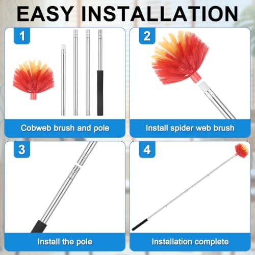 Cobweb Duster with Extension Pole, Medium Stiff Bristles Cobweb Duster Head - Image 7