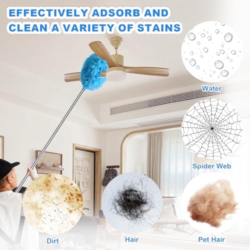 2PCS Ceiling Fan Cleaner Duster, Adjustable Microfiber Duster - Image 4