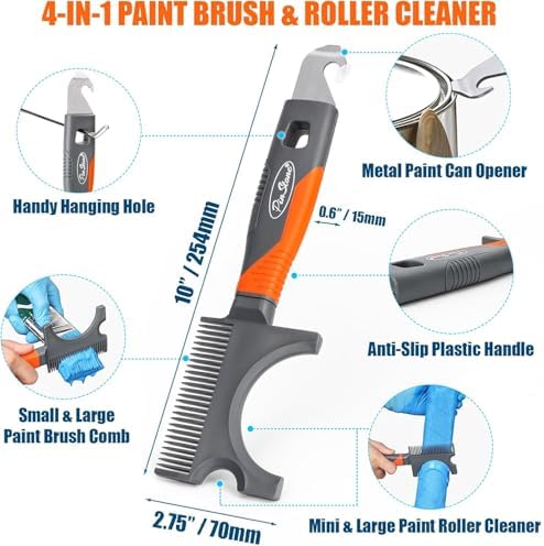 4-in-1 Paint Brush Comb and Paint Roller Cleaner Tool - Image 2