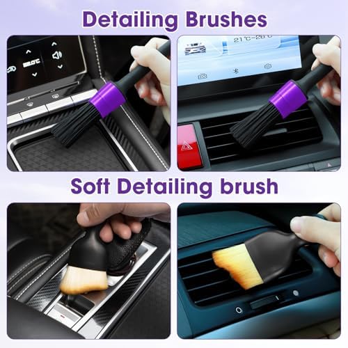 Purple Windshield Cleaner Tool, Car Interior Cleaning Kit - Image 6