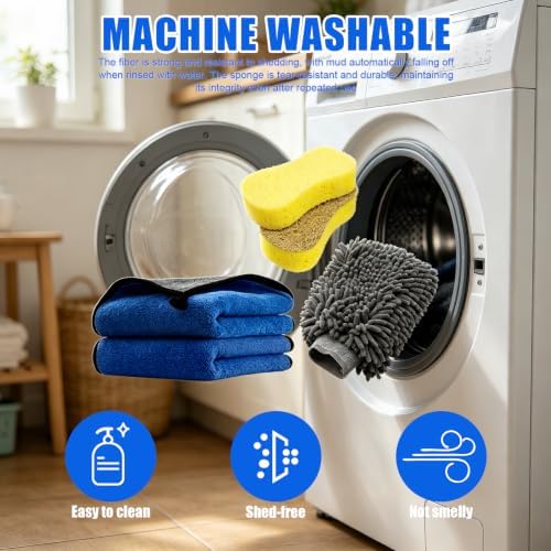 6-Pack Car Cleaning Kit – Microfiber Cloth, Mitt & Sponge Set - Image 7
