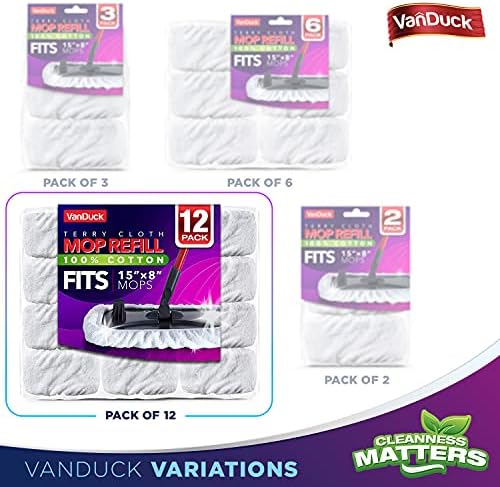 VanDuck 100% Cotton Terry Mop Pads 15x8 Inch - Image 6
