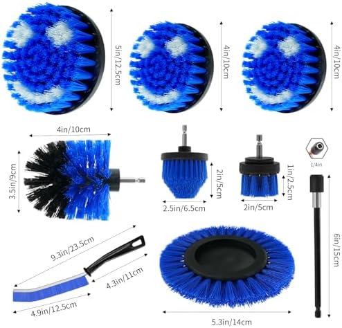 10 Pcs Drill Brush Attachment Set, Drill Scrubber Brush Kit, Drill Cleaning - Image 3