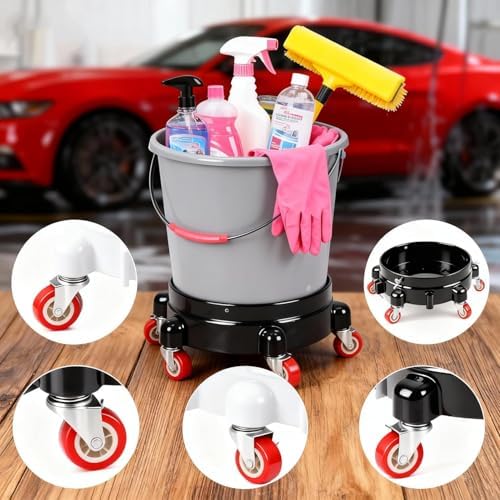 1 Pc 5 Gallon Bucket Dolly 11 Inch 1 Black Set - Image 4