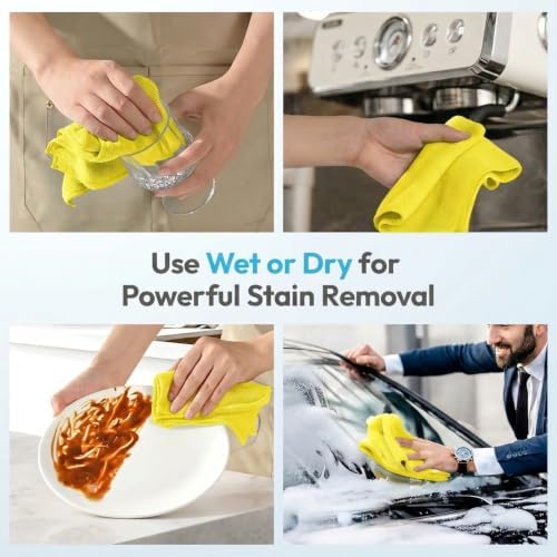 Microfiber Cleaning Cloth 12 Pack, 12 x 12 Inch Yellow - Image 4