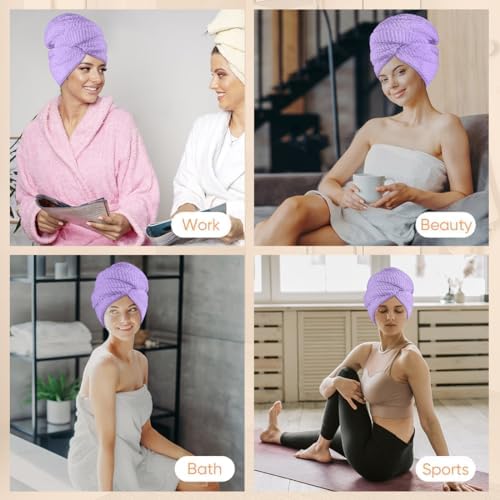 HOMEXCEL 5PK Microfiber Hair Towels, 40x20 in, Fast Drying - Image 7