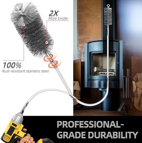 Drill-Powered Chimney Brush & Pipe Cleaning Brush Kit - Image 3