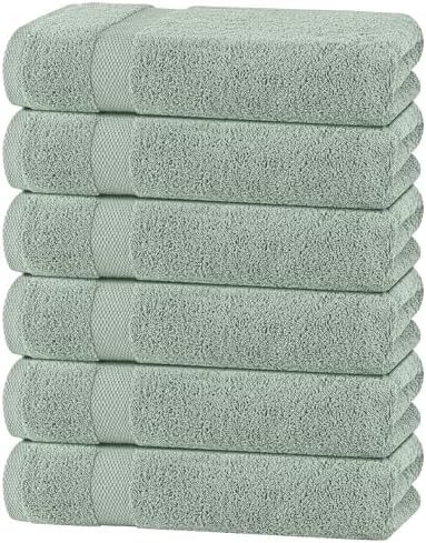 White Classic Wealuxe Green Bath Towels 24x50 Inch, Cotton Towel Set by WhiteClassic