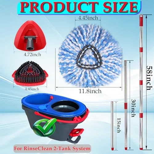 RinseClean Spin Mop Replacement Head Spin Mop Refills - Image 4