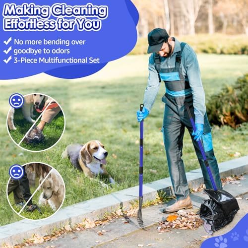 SlowTon Dog Pooper Scooper, 37.4" Long Handle Poop Scoop - Image 2