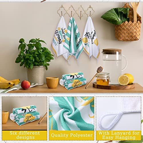 Redbaker 6 Pcs Lemon Kitchen Towels - Image 3